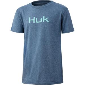 imageHUK UnisexChild Logo Tee  Kids Performance Fishing TShirtTitanium Heather