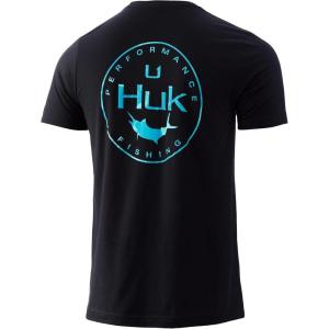 imageHUK UnisexChild Tee  Kids Performance Fishing TShirtMarlin Badge  Black