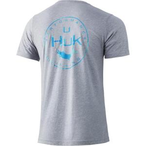 imageHUK UnisexChild Tee  Kids Performance Fishing TShirtMarlin Badge  Sharkskin Heather