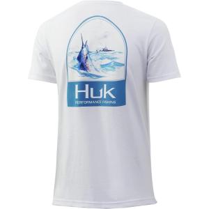 imageHUK UnisexChild Tee  Kids Performance Fishing TShirtOffshore Shield  White
