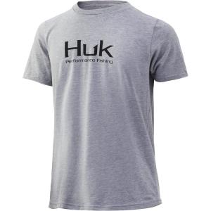 imageHUK UnisexChild Tee  Kids Performance Fishing TShirtPerformance Fishing  True Heather Grey