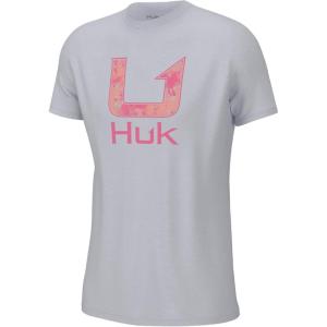 imageHUK Unisex Kids Short Sleeve Performance Tee Fishing TShirtFin Fill  White