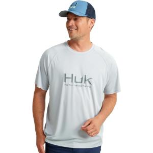 imageHUK Mens Pursuit Short Sleeve Performance Shirt  Sun ProtectionHarbor Mist