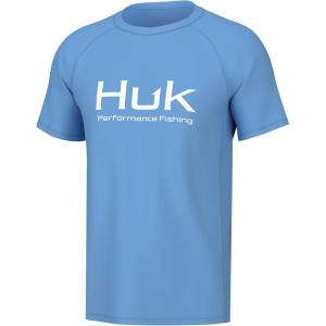 imageHUK Mens Pursuit Short Sleeve Performance Shirt  Sun ProtectionMarolina Blue
