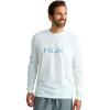 imageHUK Mens Performance Fishing Logo Tee Long Sleeve QuickDryWhite