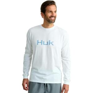 imageHUK Mens Performance Fishing Logo Tee Long Sleeve QuickDryWhite