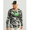 imageHUK Mens Kc Scott Patterned Pursuit Hoodie Hooded Fishing ShirtApex Vert  Black