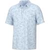 imageHUK Mens Pursuit Pattern Performance Short Sleeve Polo ShirtFish Chaos  Ice Water