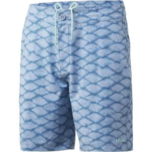 imageHUK Mens Pursuit Boardshort  QuickDrying Fishing ampamp Swimming ShortsScaled Dye  Blue Fog