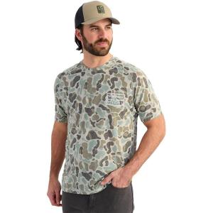 imageHUK Mens Drift Short Sleeve Lightweight Jersey Crew Performance Fishing Shirt with UPF Sun ProtectionVolcanic Ash