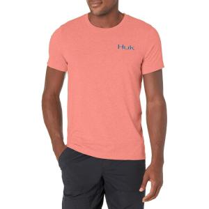 imageHUK Womens Kc Scott Short Sleeve Tee  Performance Fishing TShirtNeon Blue  Desert Flower Heather