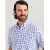 imageHUK Mens Kona Pattern Short Sleeve Fishing Button Down ShirtKc  White 40