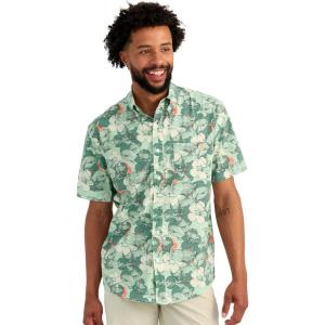 imageHUK Mens Kona Pattern Short Sleeve Fishing Button Down ShirtSeafoam Mist