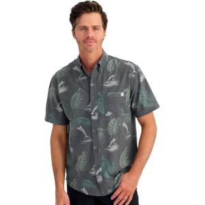 imageHUK Mens Kona Pattern Short Sleeve Fishing Button Down ShirtVolcanic Ash 2