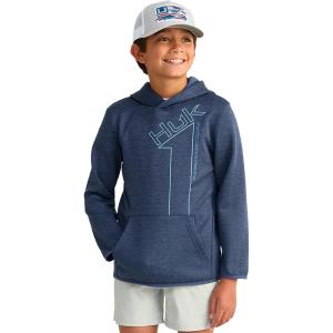 imageHUK Kids Coldfront Graphic Performance Fishing HoodieNaval Academy Heather