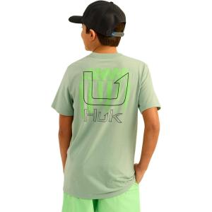 imageHUK Unisex Kids Performance Fishing Graphic Tee Short Sleeve TShirtSalute  Fog Green