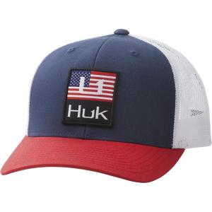 imageHUK Mens Performance Stretch AntiGlare Fitted Mesh HatAmericana  Navy