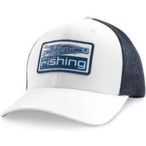 imageHUK Mens Trucker AntiGlare Snapback Fishing HatWhite