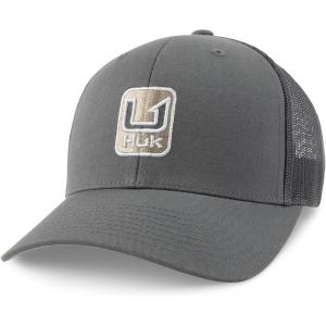 imageHUK Trucker AntiGlare Snapback Fishing Hat for MenStacked U  Volcanic Ash