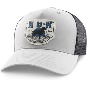 imageHUK Mens Trucker AntiGlare Snapback Fishing HatLab Patch  Harbor Mist