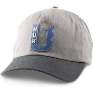 imageHUK Mens Varsity 5Panel Hat Classic Fishing Cap Design for Outdoor Activities and Everyday WearHarbor Mist