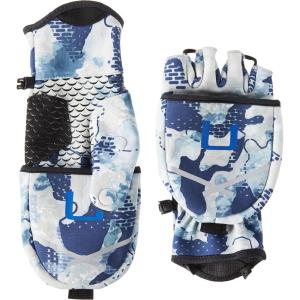 imageHUK UnisexAdult Windproof Softshell Flip Mitt  Pull Back Fishing GlovesBluefin