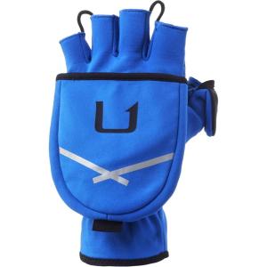 imageHUK UnisexAdult Windproof Softshell Flip Mitt  Pull Back Fishing GlovesHuk Blue