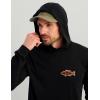 imageHUK Hoodie Tee for Men Lightweight Performance Fishing Hooded Shirt with UPF Sun ProtectionBass  Black