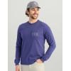 imageHUK Mens Tee Comfortable Performance Fishing Long Sleeve TShirt with Chest PocketLodge  Skipper Blue