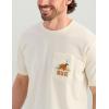 imageHUK Mens Tee Comfortable Performance Fishing Short Sleeve TShirt with Chest PocketLab Patch  Egret
