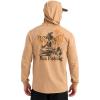imageHUK Hoodie Tee for Men Lightweight Performance Fishing Hooded Shirt with UPF Sun ProtectionTrout Wrangle  Marl