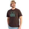 imageHUK Mens Performance Fishing Logo Tee Short Sleeve QuickDryStacked Logo  Pluff Mud