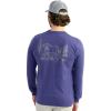 imageHUK Mens Tee Comfortable Performance Fishing Long Sleeve TShirt with Chest PocketLodge  Skipper Blue
