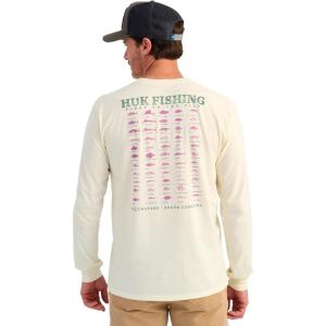 imageHUK Mens Tee Comfortable Performance Fishing Long Sleeve TShirt with Chest PocketSaltwater Fish  Egret