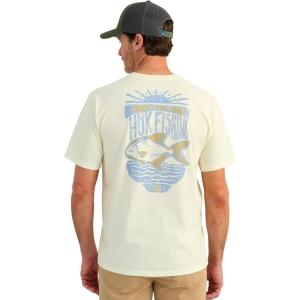 imageHUK Mens Tee Comfortable Performance Fishing Short Sleeve TShirt with Chest PocketPermit Sun  Egret