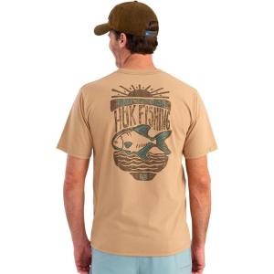 imageHUK Mens Tee Comfortable Performance Fishing Short Sleeve TShirt with Chest PocketPermit Sun  Marl