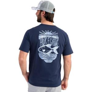 imageHUK Mens Tee Comfortable Performance Fishing Short Sleeve TShirt with Chest PocketPermit Sun  Naval Academy