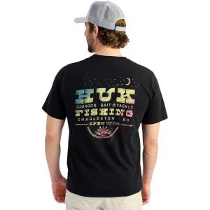 imageHUK Mens Tee Comfortable Performance Fishing Short Sleeve TShirt with Chest PocketWestern Wild  Black