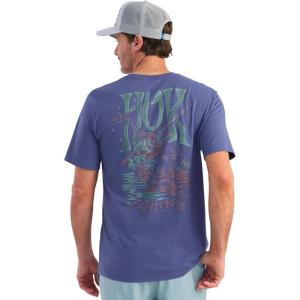 imageHUK Short Sleeve Performance Tee Fishing TShirt for MenNight Sword  Skipper Blue