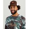 imageHUK Mens Pursuit Pattern Crew Long Sleeve Performance ShirtPluff Mud