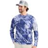imageHUK Mens Pursuit Pattern Crew Long Sleeve Performance ShirtSkipper Blue