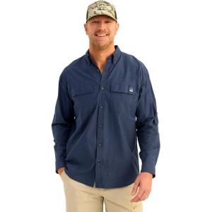 imageHUK Mens Next Level Solid Long Sleeve Fishing Button Down ShirtNaval Academy