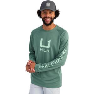 imageHUK Mens Icon Crew LongSleeve Performance Fishing ShirtNorth Atlantic