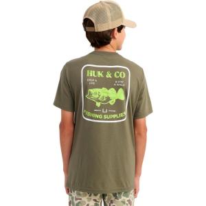 imageHUK Unisex Short Sleeve Performance Tee Kids Fishing TShirtHuk and Co  Moss