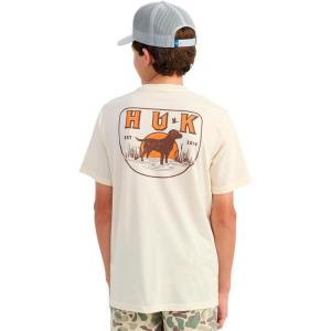 imageHUK Unisex Short Sleeve Performance Tee Kids Fishing TShirtLab Patch  Egret