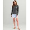 imageHUK Tee Comfortable Performance Fishing Long Sleeve TShirt with Chest Pocket for WomenLove Water  Volcanic Ash
