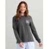imageHUK Tee Comfortable Performance Fishing Long Sleeve TShirt with Chest Pocket for WomenLove Water  Volcanic Ash