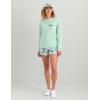 imageHUK Tee Comfortable Performance Fishing Long Sleeve TShirt with Chest Pocket for WomenSunset Rise  Seafoam Mist