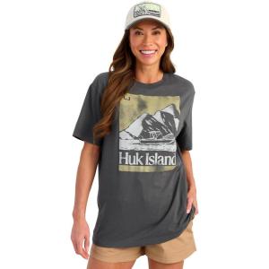 imageHUK Womens Short Sleeve Performance Tee Fishing TShirtIsland  Volcanic Ash