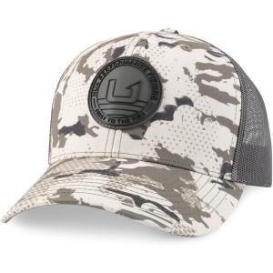 imageHUK Mens Trucker AntiGlare Snapback Fishing HatKc Circle Patch  Moss